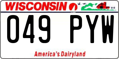 WI license plate 049PYW