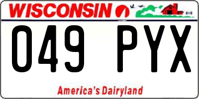 WI license plate 049PYX