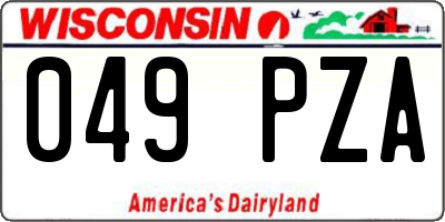 WI license plate 049PZA