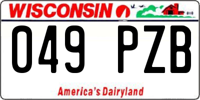 WI license plate 049PZB