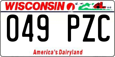 WI license plate 049PZC