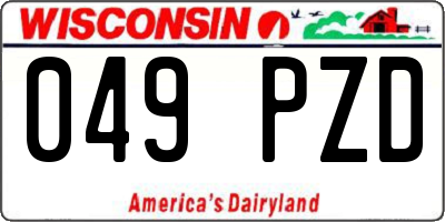 WI license plate 049PZD
