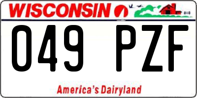 WI license plate 049PZF