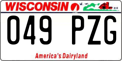WI license plate 049PZG