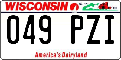 WI license plate 049PZI