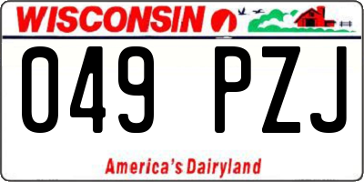WI license plate 049PZJ
