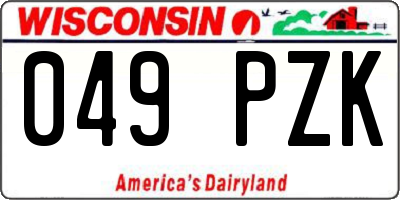WI license plate 049PZK
