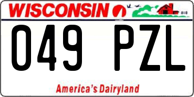 WI license plate 049PZL