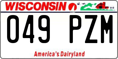 WI license plate 049PZM
