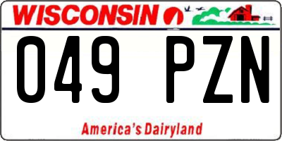 WI license plate 049PZN