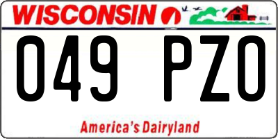 WI license plate 049PZO