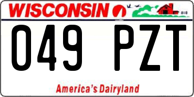 WI license plate 049PZT