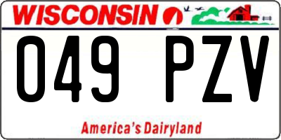WI license plate 049PZV