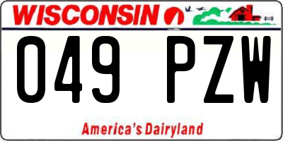 WI license plate 049PZW
