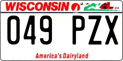 WI license plate 049PZX
