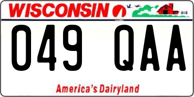WI license plate 049QAA