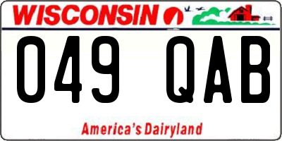WI license plate 049QAB