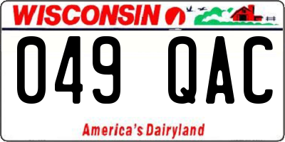 WI license plate 049QAC