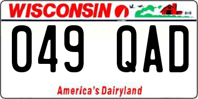 WI license plate 049QAD