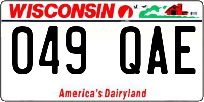 WI license plate 049QAE