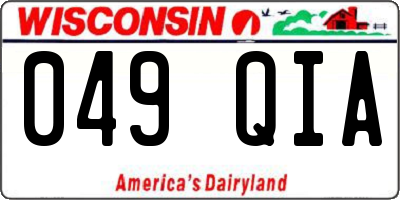 WI license plate 049QIA