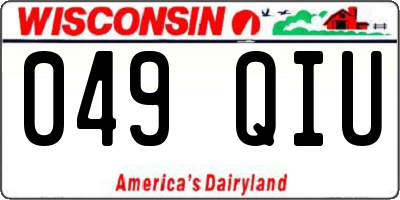 WI license plate 049QIU