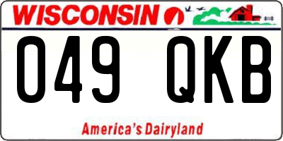 WI license plate 049QKB