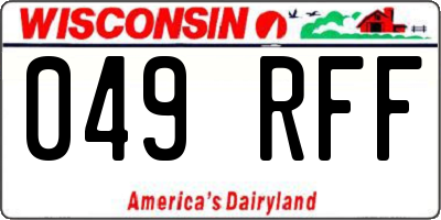WI license plate 049RFF