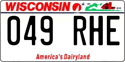 WI license plate 049RHE