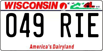WI license plate 049RIE