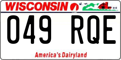 WI license plate 049RQE