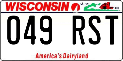 WI license plate 049RST