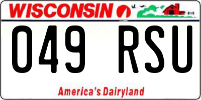 WI license plate 049RSU