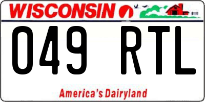 WI license plate 049RTL