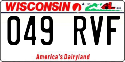 WI license plate 049RVF