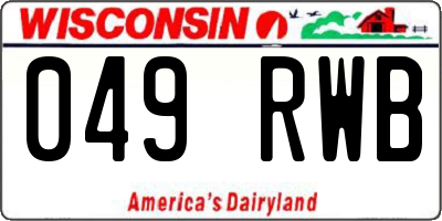WI license plate 049RWB