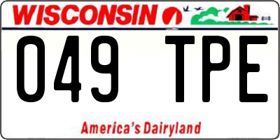 WI license plate 049TPE