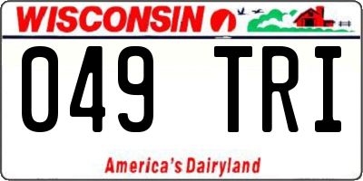 WI license plate 049TRI