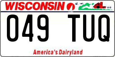 WI license plate 049TUQ