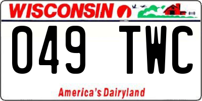 WI license plate 049TWC