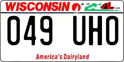WI license plate 049UHO