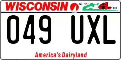 WI license plate 049UXL