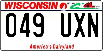WI license plate 049UXN