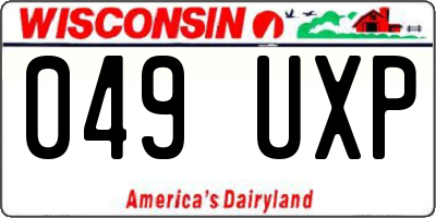 WI license plate 049UXP