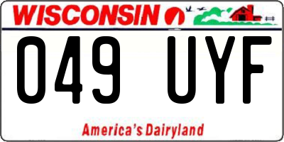 WI license plate 049UYF