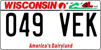 WI license plate 049VEK