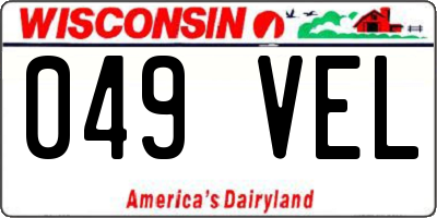 WI license plate 049VEL