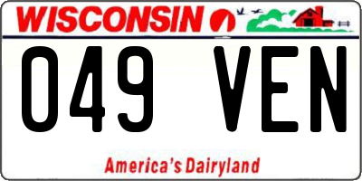WI license plate 049VEN