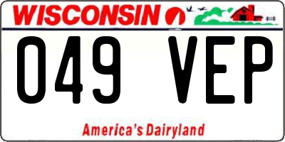 WI license plate 049VEP