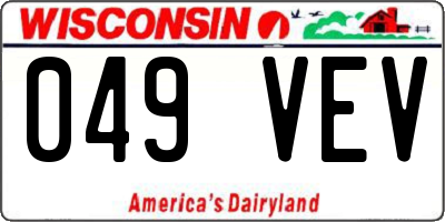 WI license plate 049VEV